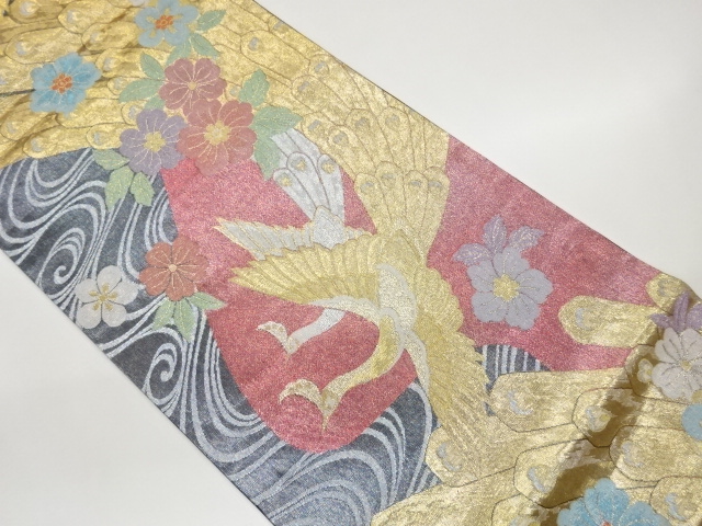 JAPANESE FUKURO OBI / WOVEN FLOWERS